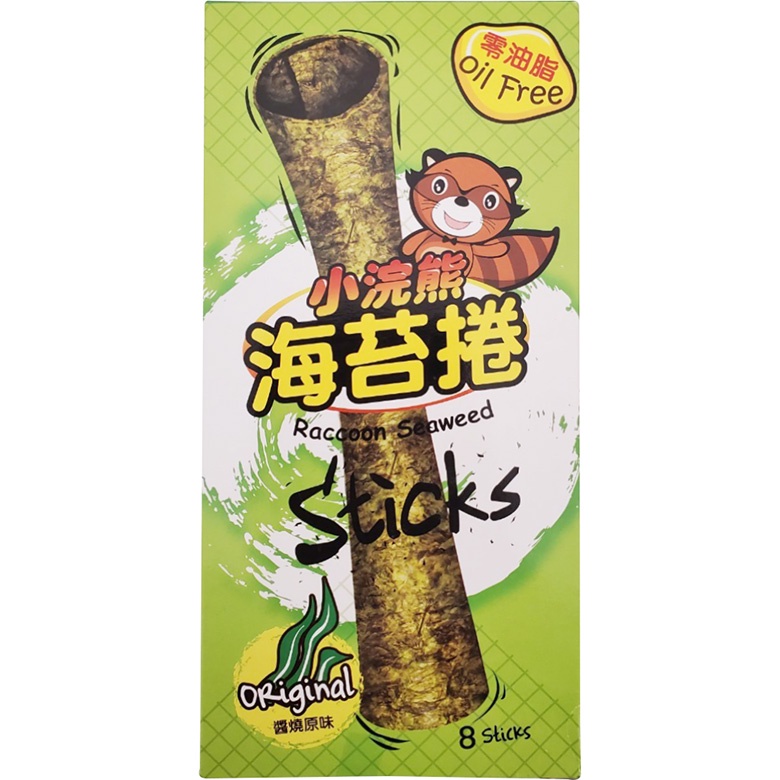小浣熊 海苔捲-醬燒原味 8支(24g/盒)[大買家]