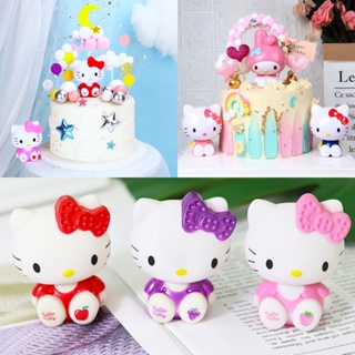三麗鷗動漫人物 Hello Kitty 娃娃蛋糕裝飾卡通裝飾品可動人偶 DIY 兒童蛋糕裝飾玩具