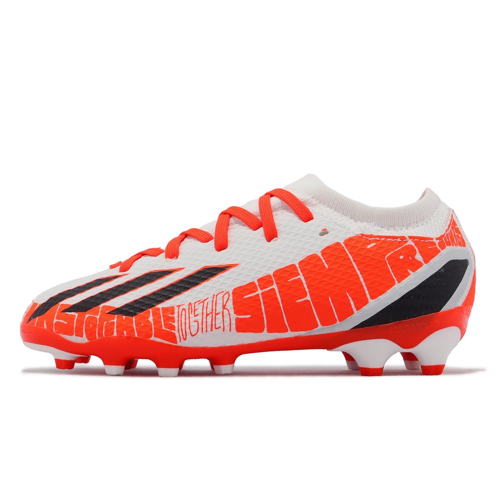 adidas 足球鞋 X Speedportal Messi.3 MG J 白 橘黑 梅西 童鞋【ACS】 GW8394