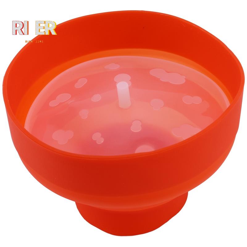 爆米花微波爐矽膠可折疊紅色廚房簡易工具 Diy 爆米花桶碗機帶蓋