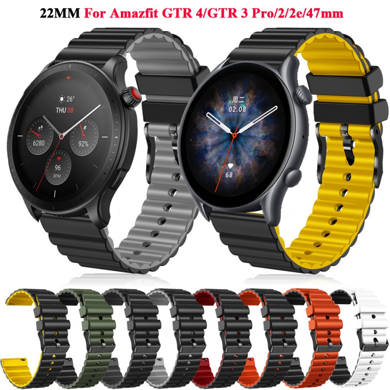 22 毫米手錶手鍊錶帶適用於 Amazfit GTR 4 智能手錶矽膠錶帶適用於 Amazfit GTR3 3 Pro/
