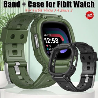 Tpu 錶帶保護套兼容 Fitbit Watch Versa 3 4 Sense 2 智能手錶腕帶替換一體式手鍊 Ver