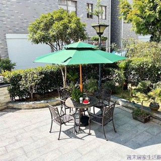 免運·別墅遮陽傘花園遮陽庭院傘2米7抗風戶外遮陽棚沙灘中柱太陽傘