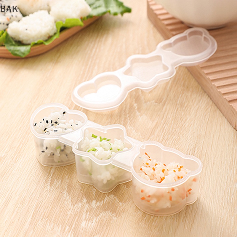 Bak卡通造型飯糰套裝diy壽司模具壓模廚房配件嬰兒輔食工具創意午餐便當ba