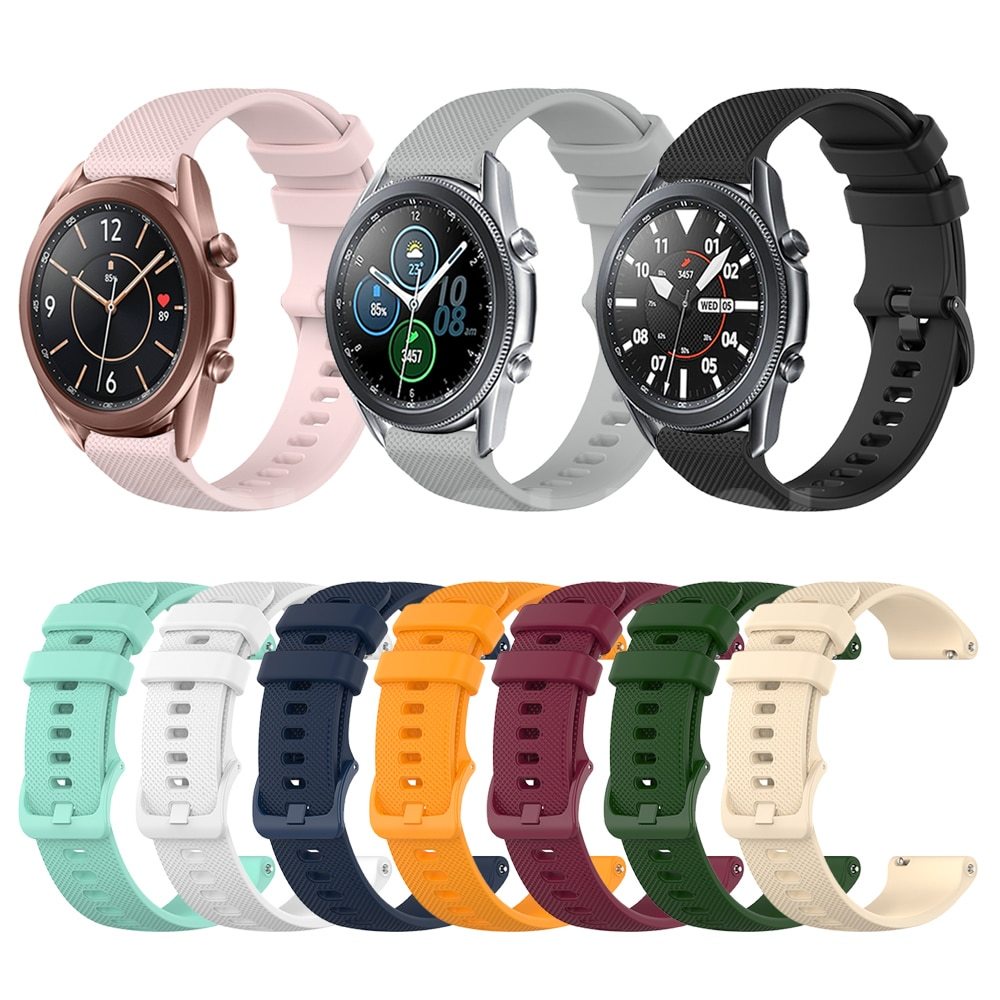 三星Samsung Galaxy Watch 3 45mm SM-R840三星手表Watch3 41mm運動硅膠替換表帶