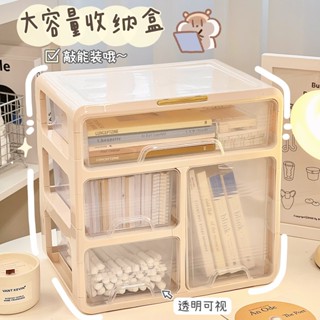 MOMO醬家 高瓶透明抽屜化妝品收納盒桌面多層置物架梳妝臺收納櫃簡約高階感