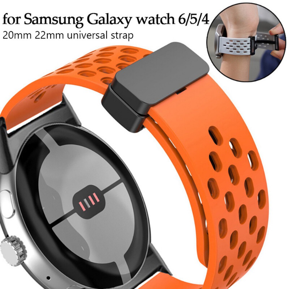 SAMSUNG 適用於三星 Galaxy Watch 6 5 4 45mm 44mm 40mm 運動透氣矽膠錶帶的錶帶適