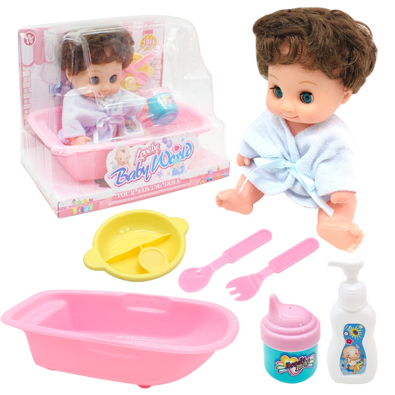 仿真嬰兒搪膠洋娃娃軟膠眨眼娃娃女孩男孩過家家玩具兒童玩偶