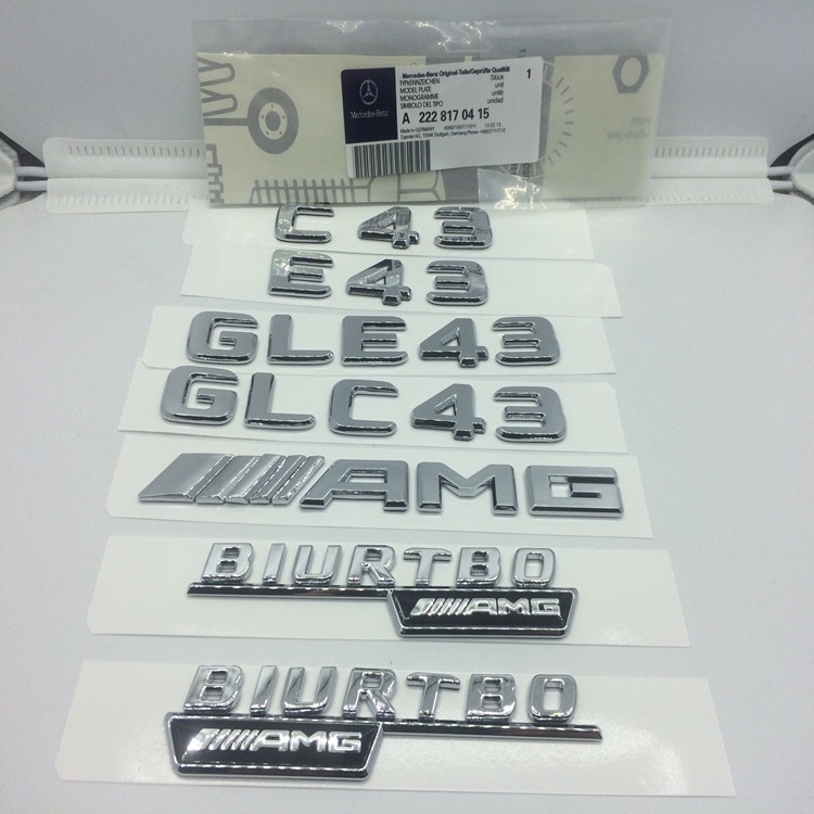 Benz 賓士 改裝 貼標 車標 C43 E43 GLE43 GLC43 AMG車標 BITURBO 4MATIC葉子板
