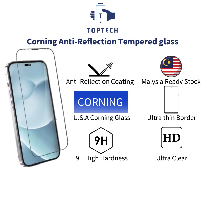 Toptech AR康寧鋼化玻璃適用於一加6T/7,8T/9/9R,9RT/10T/10R,Ace/Pro,2V,N10