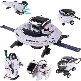 六合一太陽能智能機器人DIY拼裝玩具太空艦隊益智智能兒童玩具