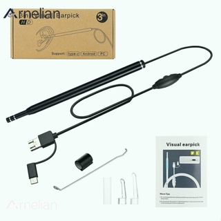 Arnelian 3 合 1 內窺鏡攝像頭耳鏡耳鼻口檢查內窺鏡攝像頭,帶 6 個 LED 可調節,適用於 Android