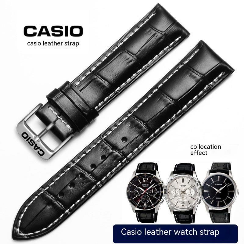 CASIO卡西歐真皮手錶帶 原裝適用MTP1375 1183 1303 1370 1384