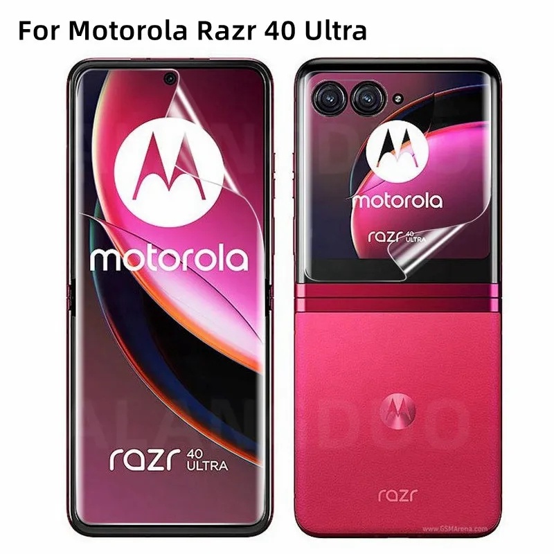 適用於 Moto Razr 40 薄膜的高清隱形柔軟前後水凝膠薄膜超薄透明啞光屏幕保護膜適用於 Moto Razr 40