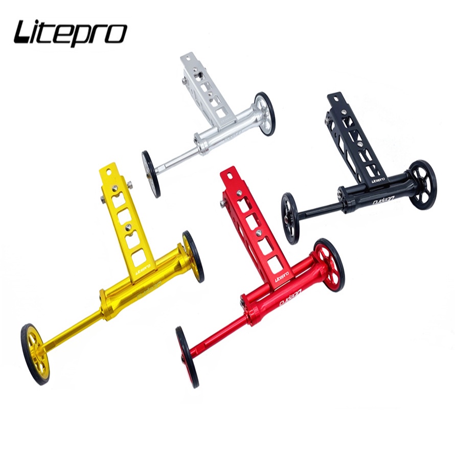 Litepro 折疊自行車伸縮桿易輪水壺架安裝支架推輪停車架適用於 Birdy 1/2/3 自行車