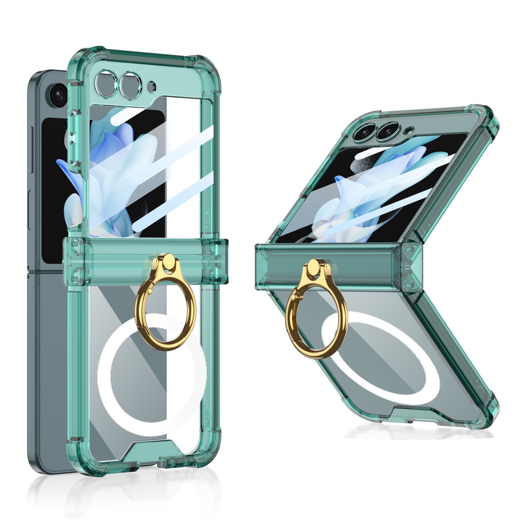 Magsafe 水晶防撞透明藍色 Samsung Glaxy Z Flip 5 三星 Flip5 手機殼