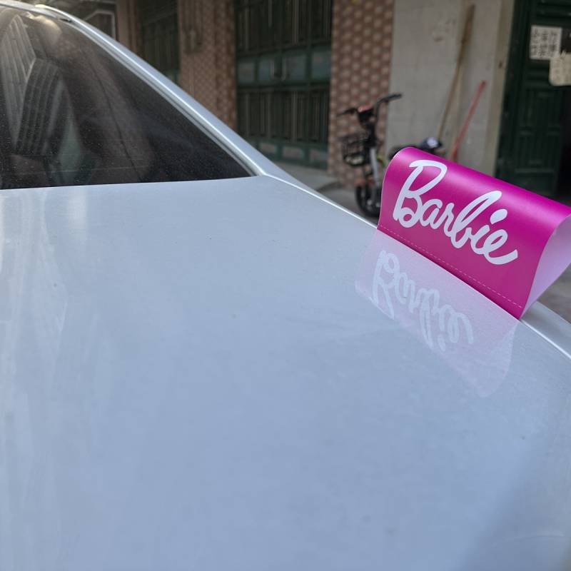 芭比娃娃 Barbie 水洗標籤網紅貼嘜貼 個性汽車門車尾改裝 飾貼 mO0f