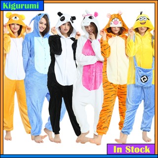 Kigurumi Stitch 皮卡丘動物睡衣男女通用成人獨角獸熊貓奶牛連體衣卡通柔軟法蘭絨萬聖節服裝