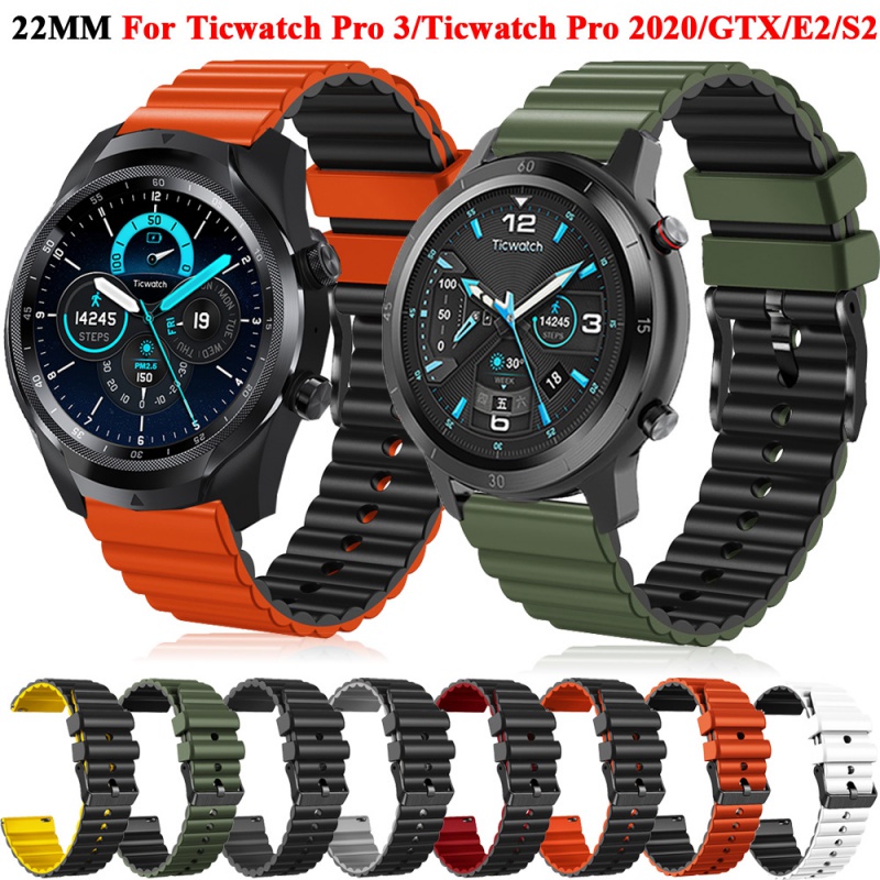 22 毫米替換錶帶 Correa 適用於 Ticwatch GTX 矽膠錶帶 Ticwatch Pro 3 GPS 20