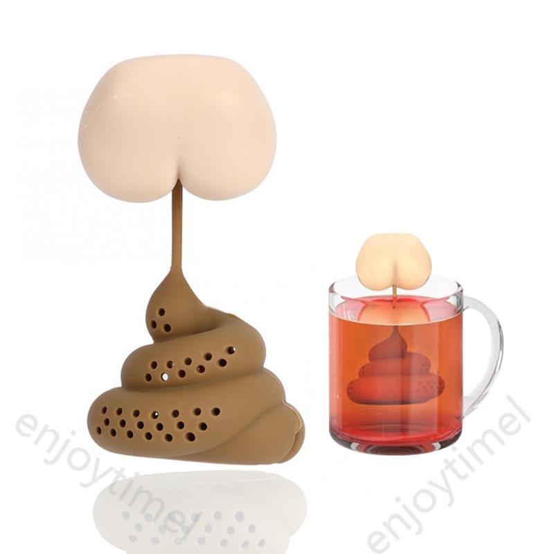 可重複使用的矽膠泡茶器創意便便形狀有趣的涼茶袋咖啡過濾擴散器過濾器茶配件