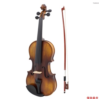 Av-508 4/4 全尺寸原聲小提琴小提琴套件實木啞光雲杉面板 4 弦樂器帶硬殼弓松香清潔布額外弦 Fi[16][新到