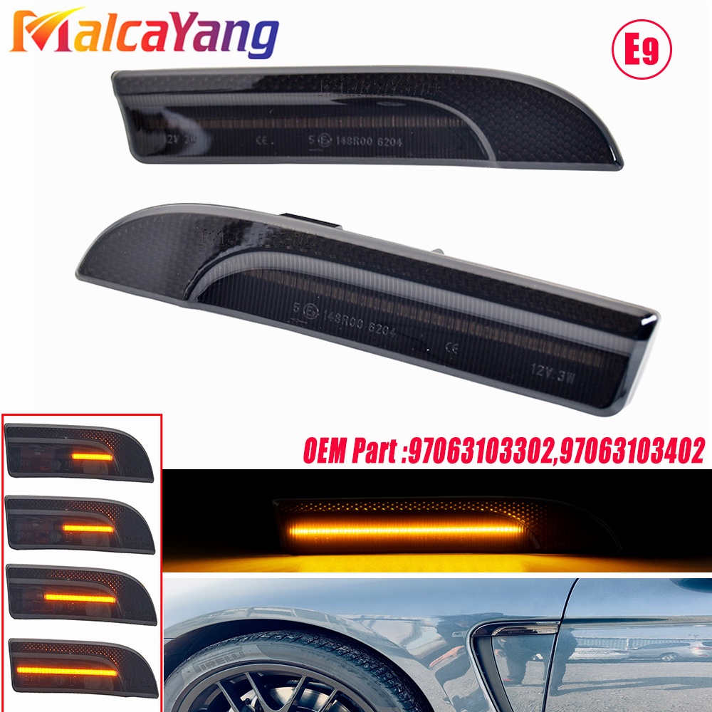 適用於保時捷 Panamera 970 G1 側標記流動動態順序指示燈 LED 轉向信號燈 2009-2016