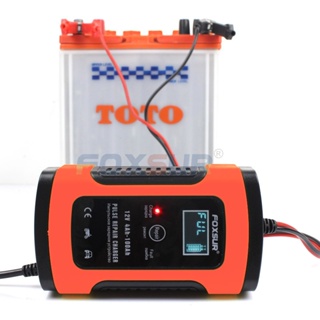 【電池充電器】FOXSUR 12V電池充電器 鉛酸電瓶智能充電器 幹電池濕電池充電 摩托車汽車電瓶充電器 液晶顯示充電器