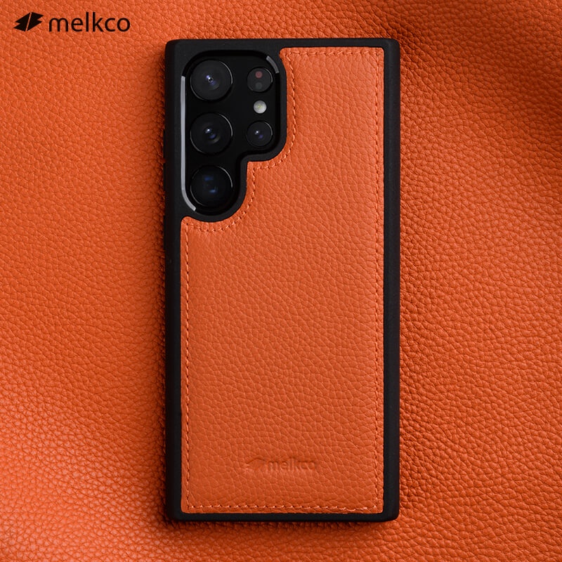 Melkco 高級真皮手機殼適用於三星 Galaxy S23 Ultra S23 Plus 商務自然奢華牛皮手機套