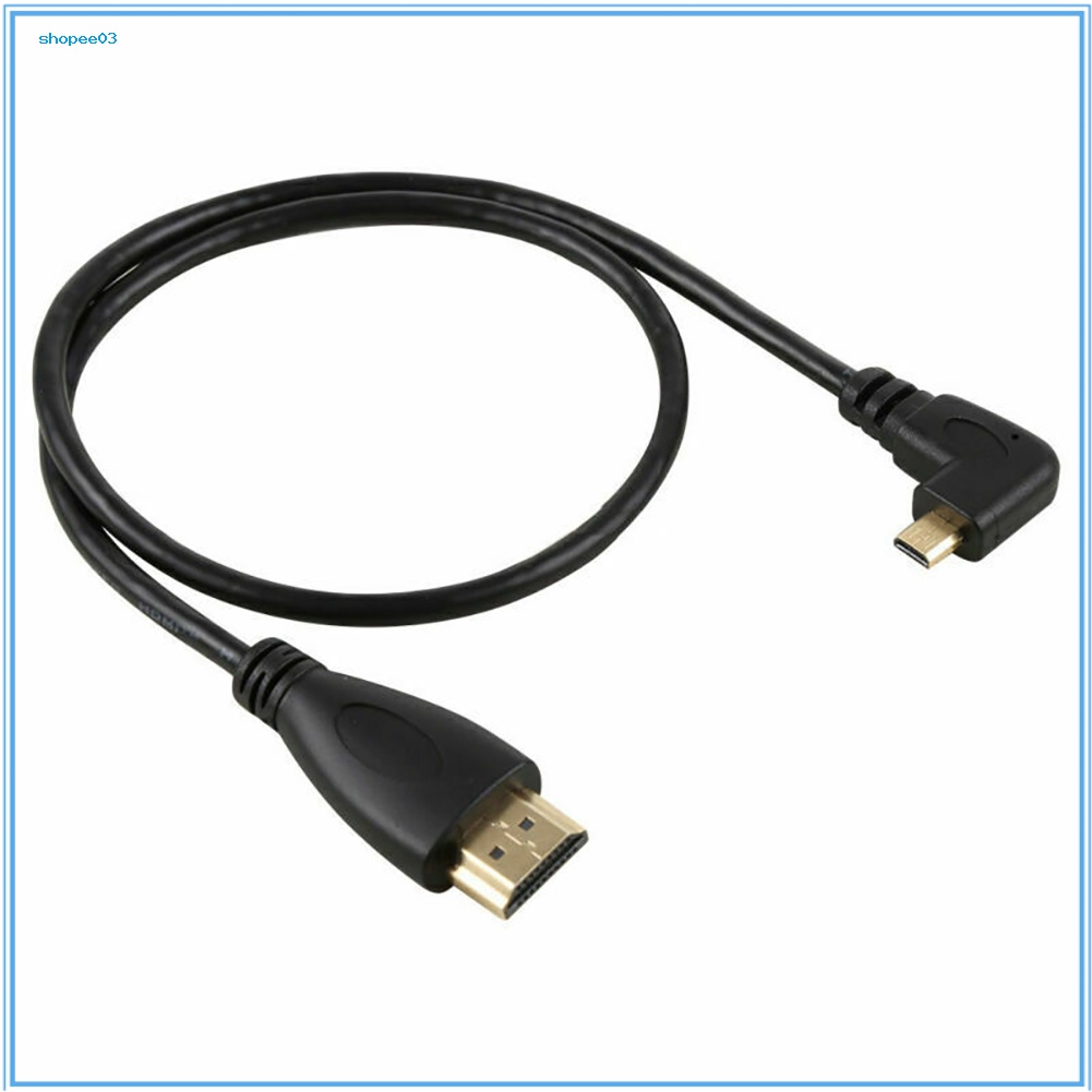[Ky] Micro HDMI 兼容 D 型公頭 90 度左角轉 HDMI 兼容 1.4 公頭 1080P 高清電視電纜