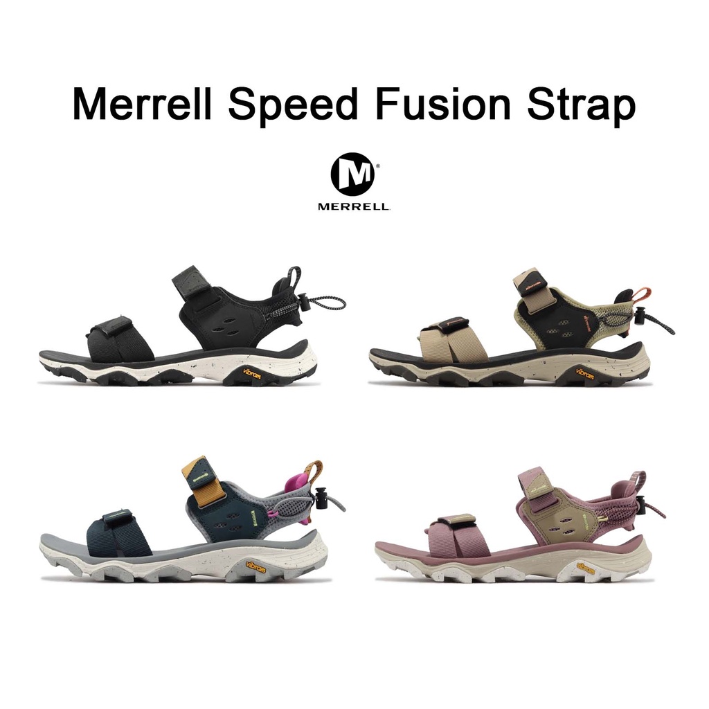 Merrell 涼鞋 Speed Fusion Strap 戶外 機能 黃金大底 女鞋 黑白 灰 卡其 莓紅【ACS】