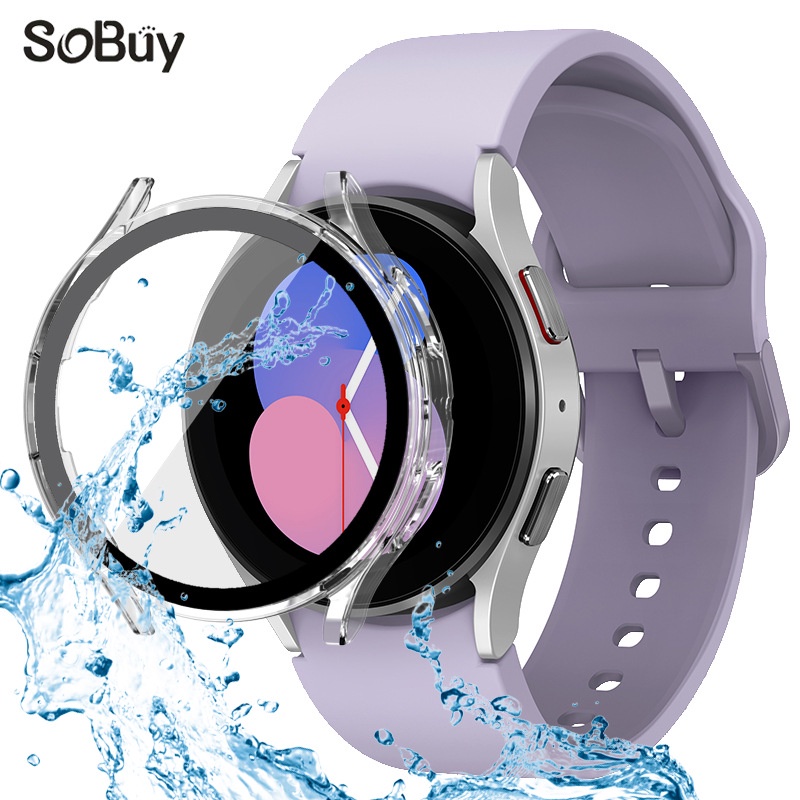 現貨 適用三星Galaxy Watch4 watch5手錶一件式殼磨砂防水保護套PC全包殼