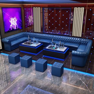 可定製定製KTV沙發音樂餐廳酒吧家用歌廳包廂奶茶店U型卡座桌椅