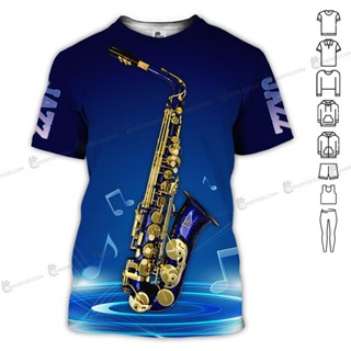 Love Jazz Saxophone 3D全身印花衣服CM936 3D T恤短袖