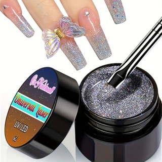 通用鐳射萬花筒閃光凝膠指甲油閃亮閃光紫外線 LED 浸泡凝膠 DIY 美甲凝膠拋光清漆