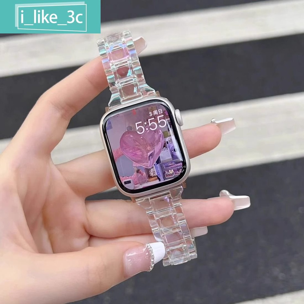 Realme Watch 錶帶 鐳射透明彩虹適用Realme Watch 3/2 pro/2/S/SPro手錶帶樹脂男女