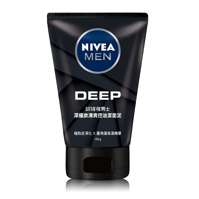 NIVEA 妮維雅男士深極炭清爽控油潔面泥100g