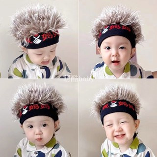 萌酷baby✨韓國爆炸頭嬰兒帽子 兒童可愛毛線泡麵頭 卡通寶寶假發帽 寶寶韓國泡麵頭 兒童攝影 拍照道具