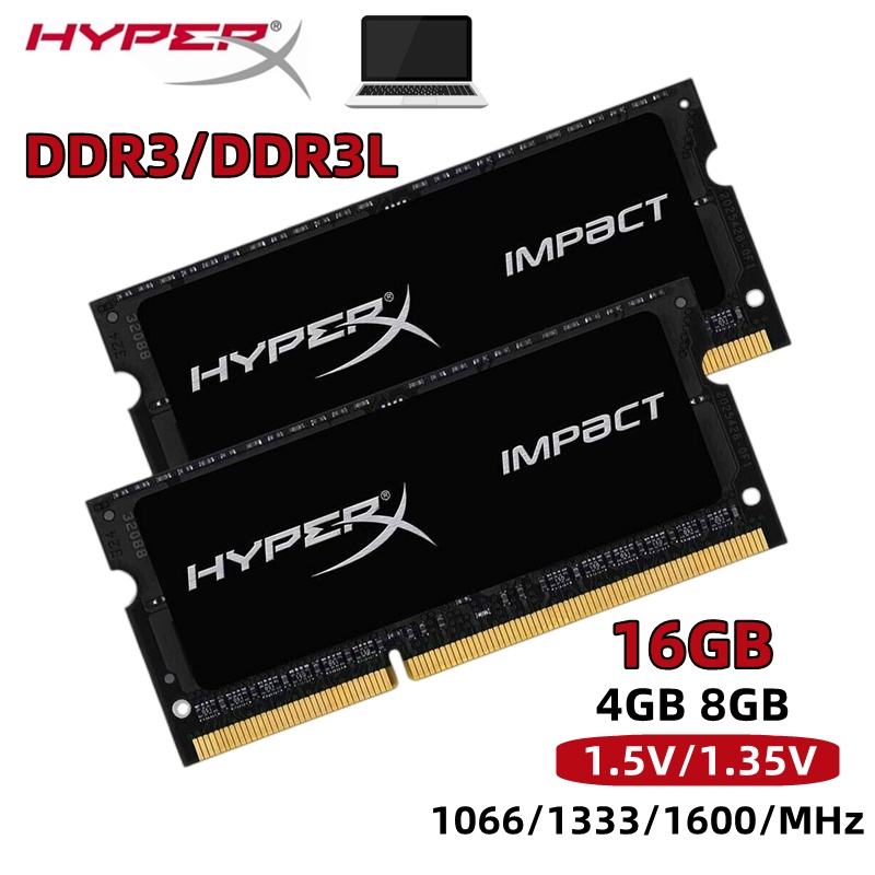 【100% 品牌】金士頓 Hyperx DDR3 DDR3L 4GB 8GB 16GB RAM 筆記本電腦 Sodimm