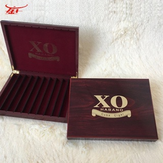【新款】雪茄收納盒 雪茄保濕盒 雪茄套 雪茄櫃 雪茄盒 便攜翻蓋XO木質雪茄盒 木制10支裝雪茄收納盒