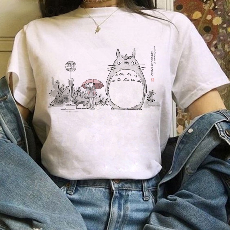 Totoro Studio Ghibli龍貓吉卜力工作室短袖t恤女夏季辣妹歐美