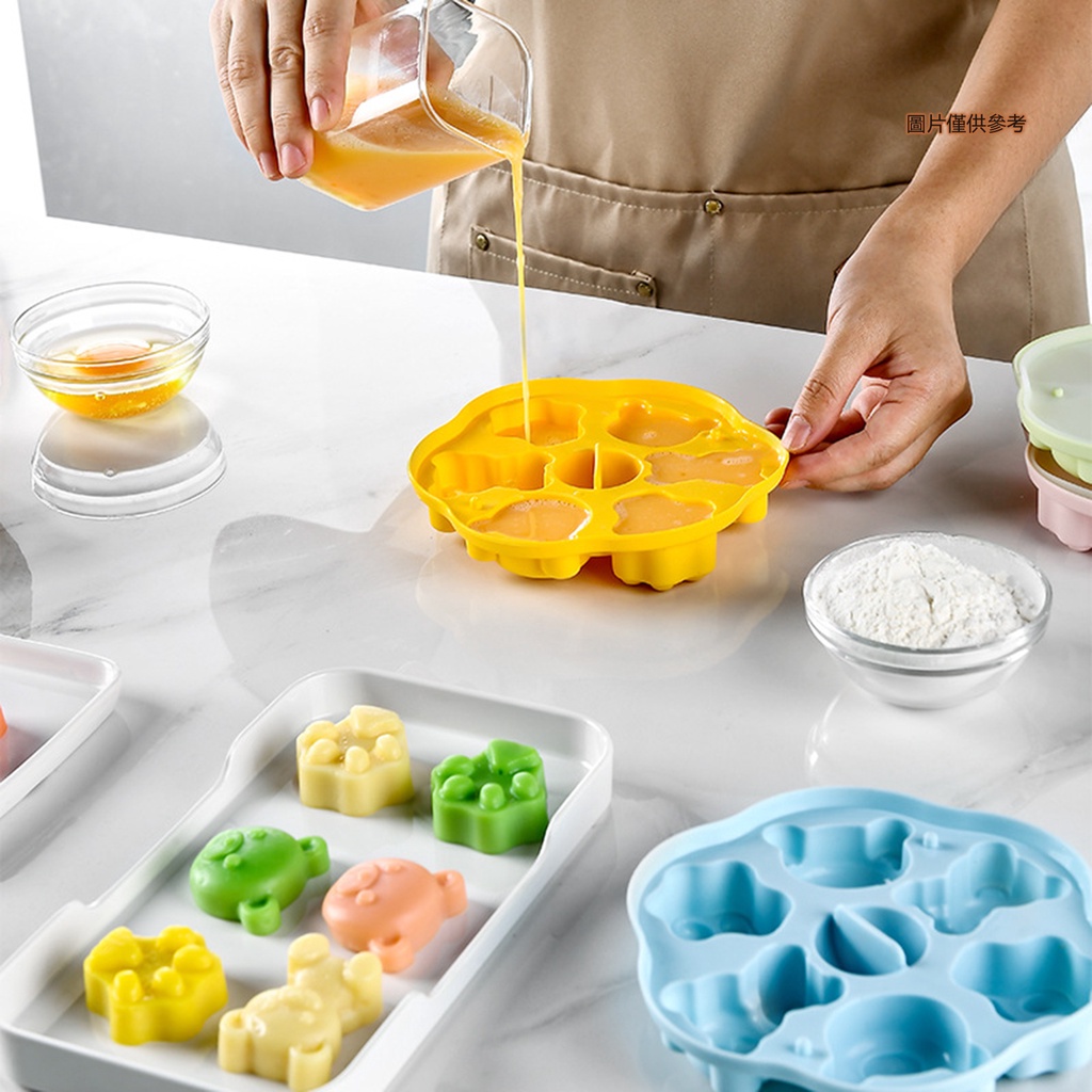 [陽光家居]矽膠寶寶輔食模具 小熊雪糕果凍可蒸煮米糕蛋糕果凍烘焙模具工具