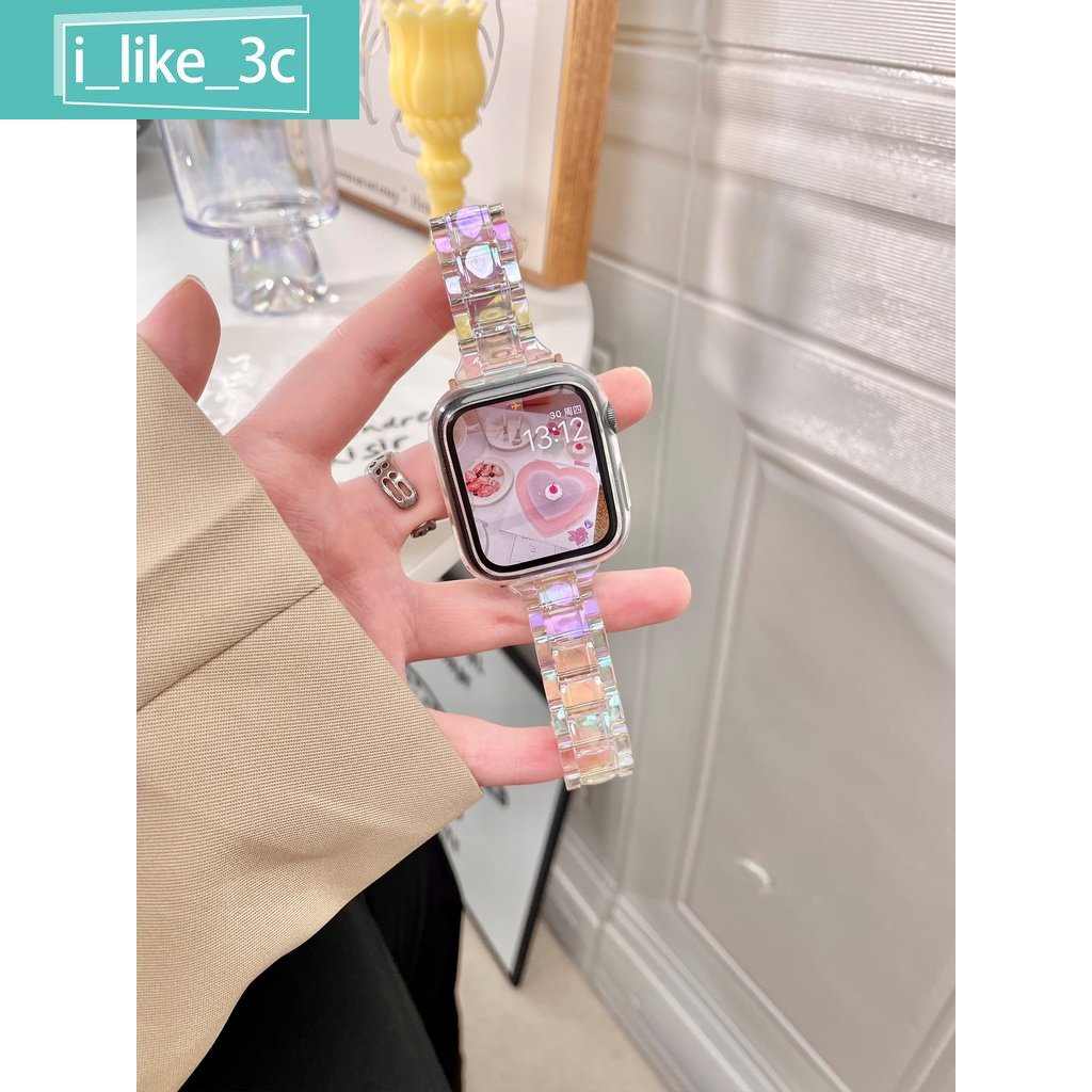 透明鐳射樹脂 錶帶+金屬框 適用小米手錶超值版  Redmi 手錶 2 Lite/Redmi 手錶3 小米watch