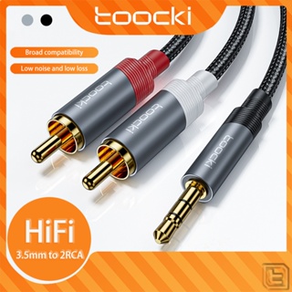 Toocki AUX 3.5mm 轉 2RCA 音頻線 HiFi 音頻適配器線適用於手機電腦音箱 DVD 電視