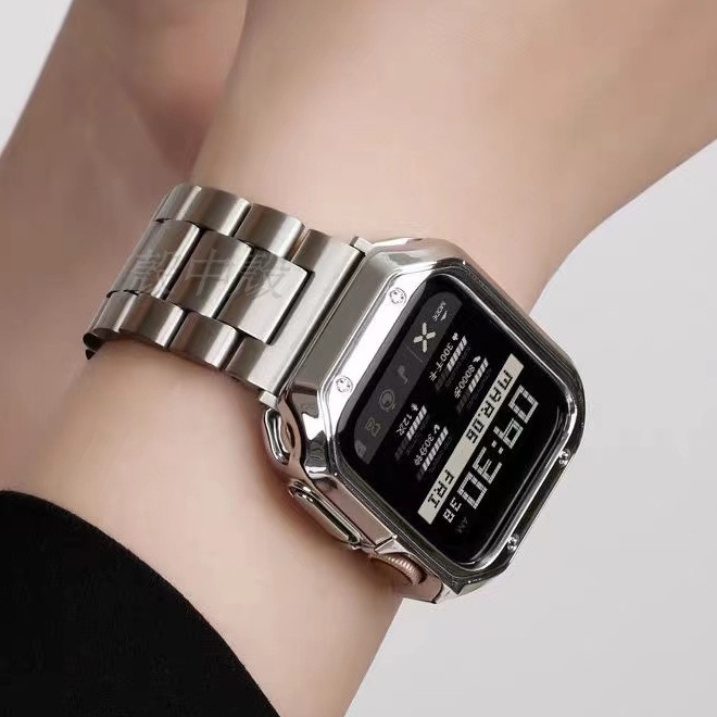 新品套裝 超薄三株不鏽鋼錶帶 適用於Apple Watch8/7/6/5/4代 49mm 44mm 男女款錶帶