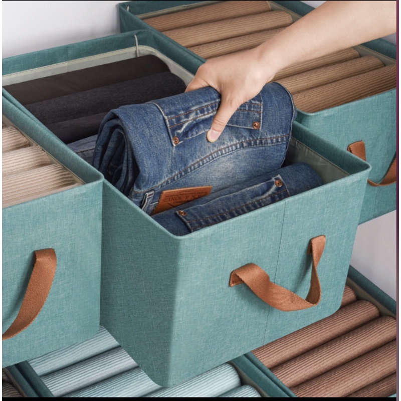 【50*30*22cm】可折疊衣物收納盒加厚鋼架收納盒衣服褲子收納衣櫃衣服盒家用洗衣收納盒