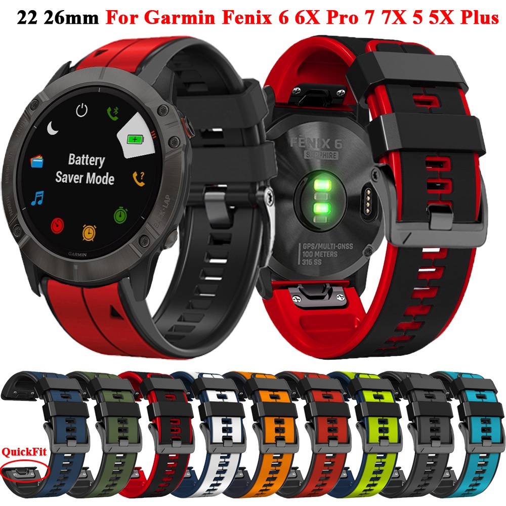 官方矽膠錶帶適用於Garmin Fenix 6 6X Pro 5 5XPlus 7 7X 3HR 替換腕帶配件