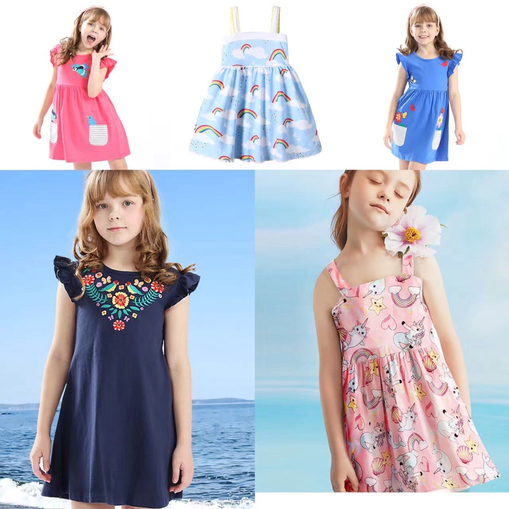 童裝 女童洋裝 2-12歲中大童洋裝 夏季童裝歐美童裙兒童裙子女童時尚洋裙潮流洋裝