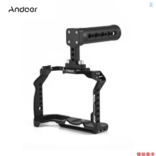[5S] Andoer 相機籠 + 頂部手柄套件鋁合金視頻籠帶冷靴安裝數字 1/4 英寸螺紋更換適用於佳能 R7 相機