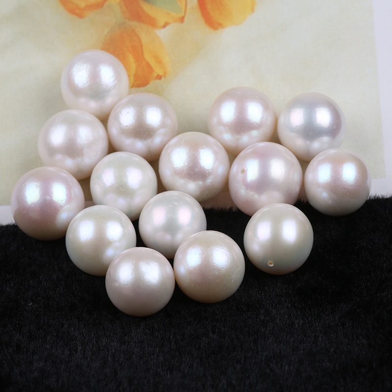 批發 13-15 毫米散裝天然淡水白色愛迪生圓形珍珠珠首飾