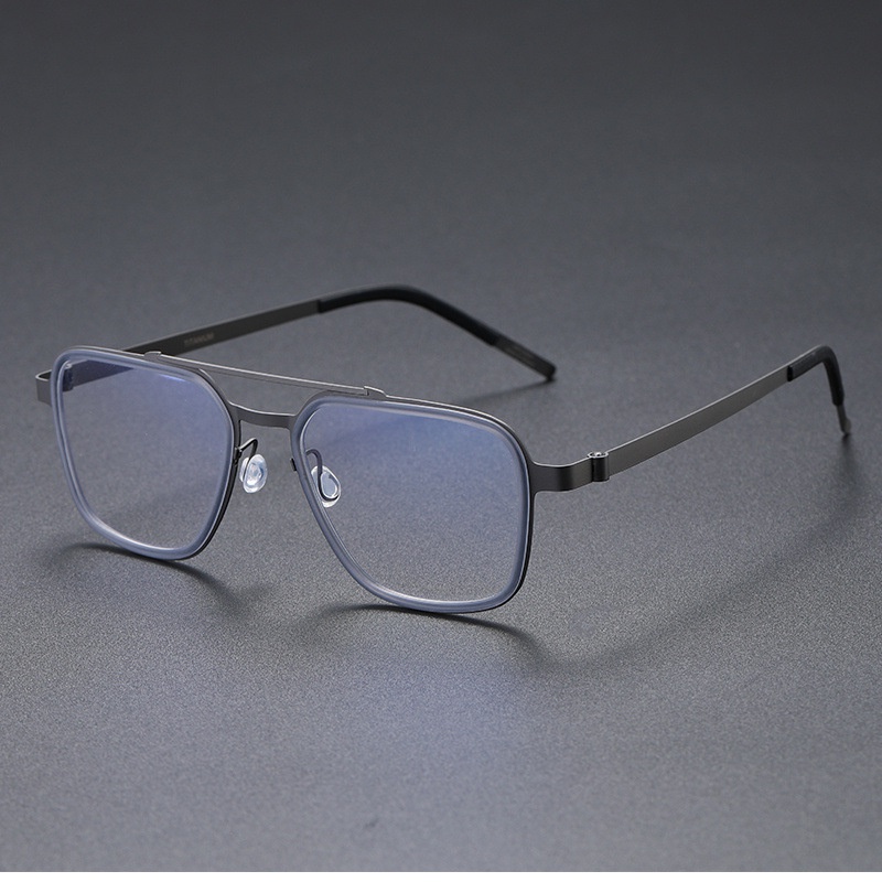【Gentle Soul】復古男超輕大框眼鏡9743眼鏡架無螺絲高品質眼鏡框時尚近視框雙梁